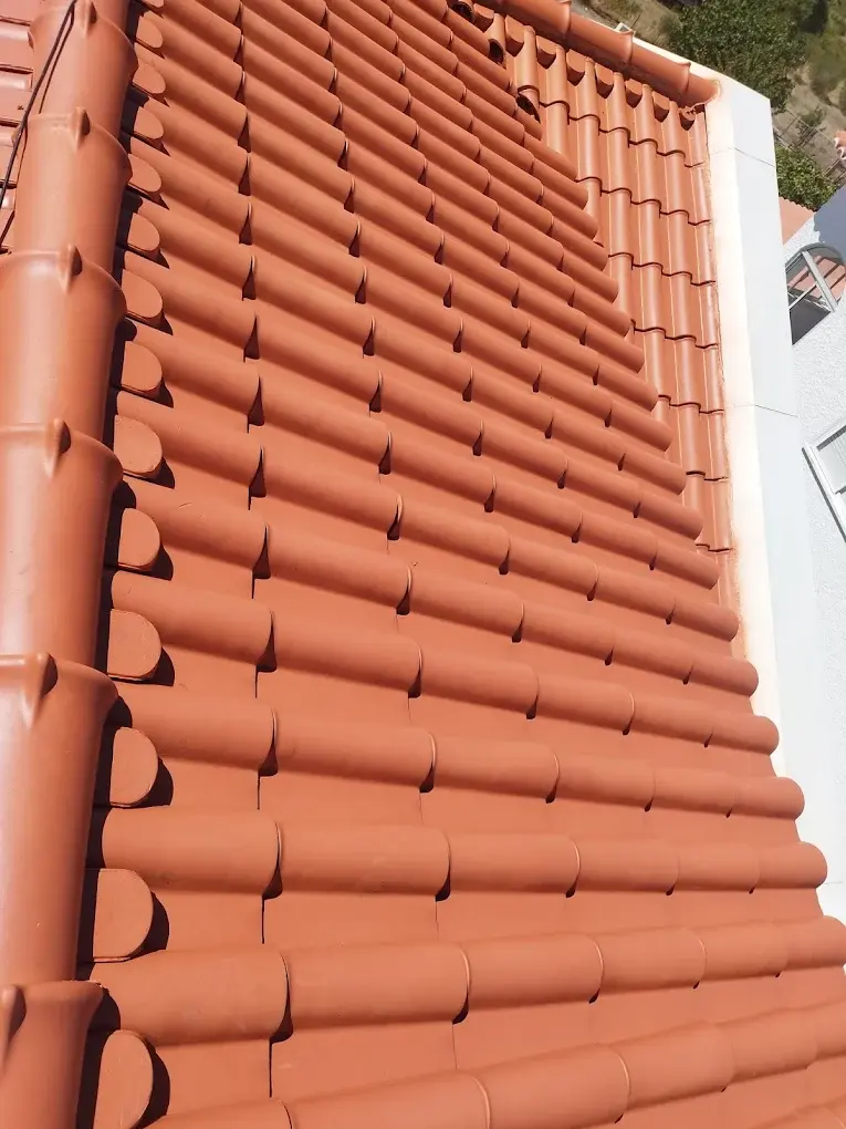 Telhado limpo após manutenção.